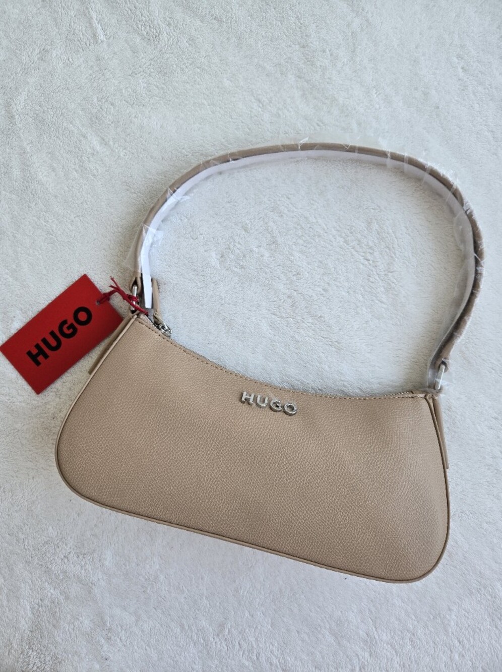 HUGO Chris SM Hobo Beige Women's Shoulder Bag